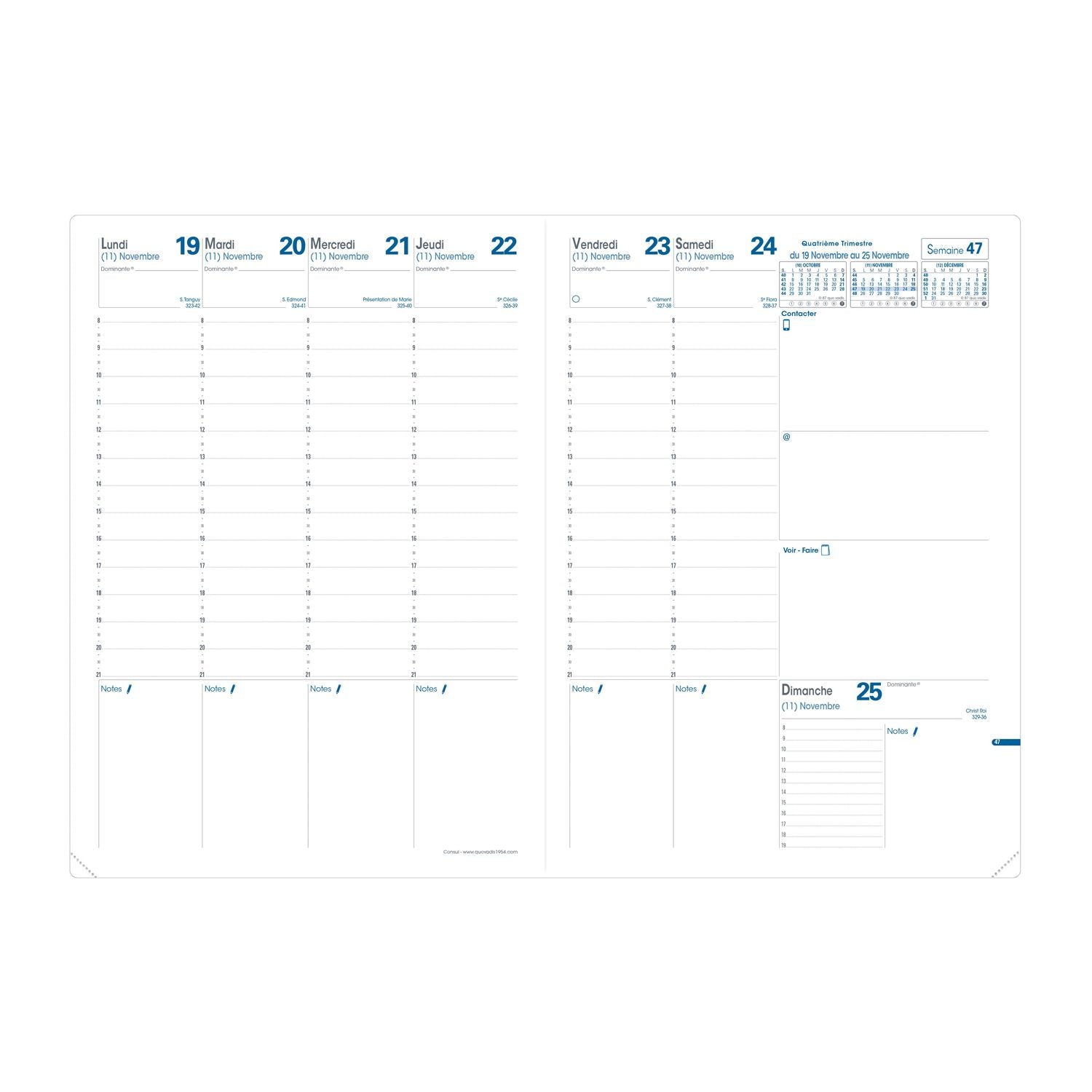 Agenda 2025 QUO VADIS Consul Toscana - 1 semaine sur 2 pages - 21 x 29.7 cm - Noir - 3371010335282