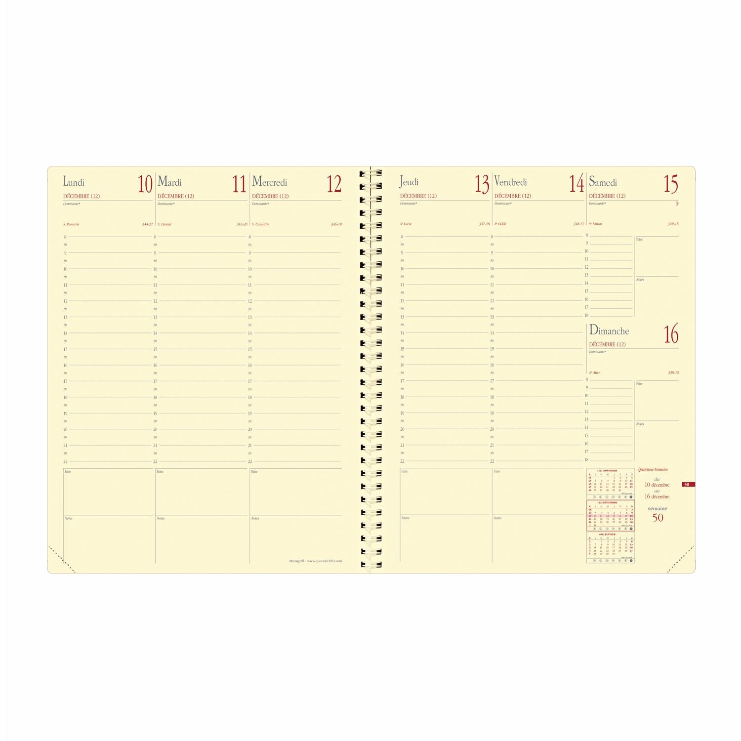 Agenda 2025 QUO VADIS Manager Impala - 1 semaine sur 2 pages - 21 x 27 cm - Bleu prusse - 3371010482078