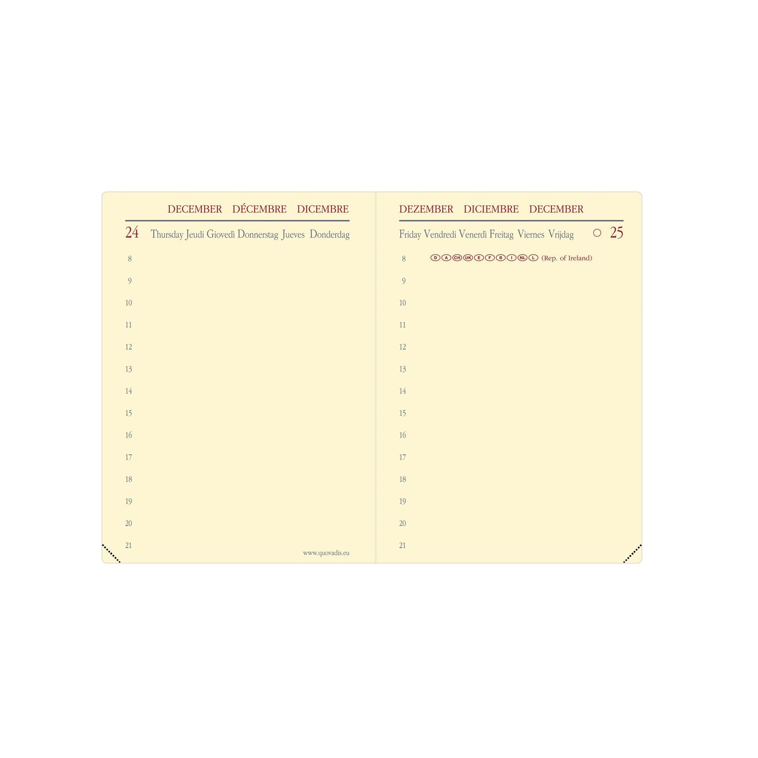 Agenda 2025 QUO VADIS Miniday Soho - 1 jour par page - 7 x 10 cm - Beige - 3371010489411