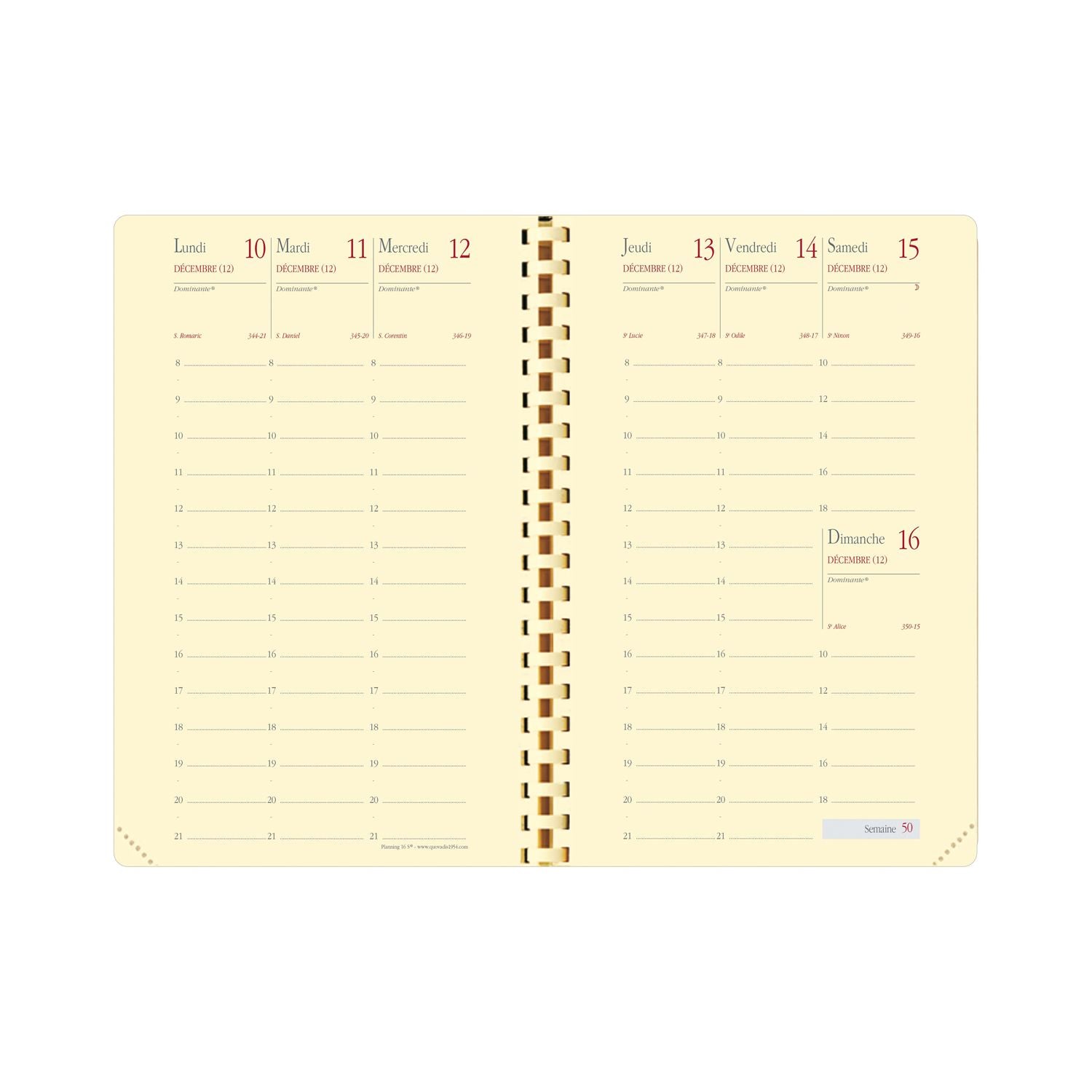 Agenda 2025 QUO VADIS Planning 16 S Impala - 1 semaine sur 2 pages - 9 x 16 cm - Bleu prusse - 3371010480777