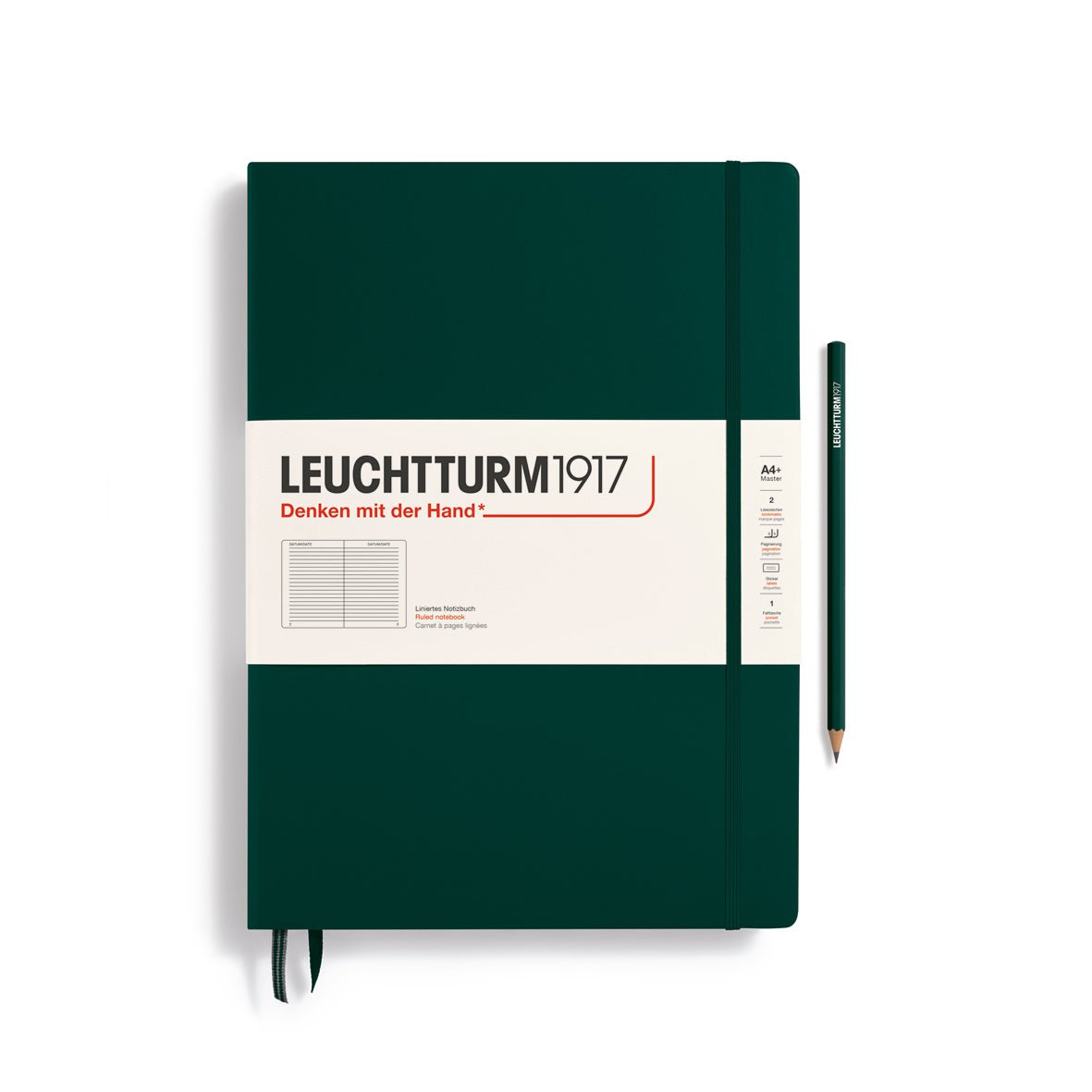 Carnet LEUCHTTURM1917 Classic - A4+ - Hardcover - Ligné - Forest Green - 