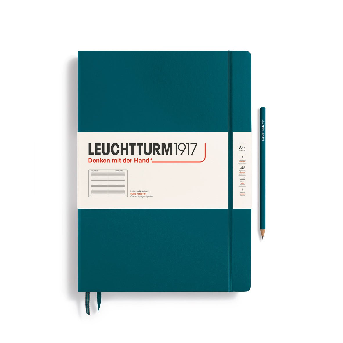 Carnet LEUCHTTURM1917 Classic - A4+ - Hardcover - Ligné - Pacific Green - 4004117610653