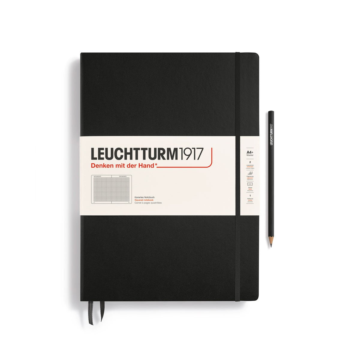 Carnet LEUCHTTURM1917 Classic - A4+ - Hardcover - Quadrillé - Black - 4004117258138