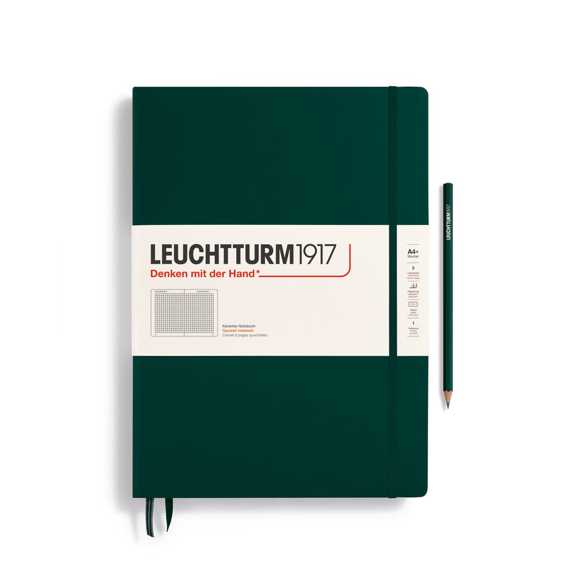 Carnet LEUCHTTURM1917 Classic - A4+ - Hardcover - Quadrillé - Forest Green - 