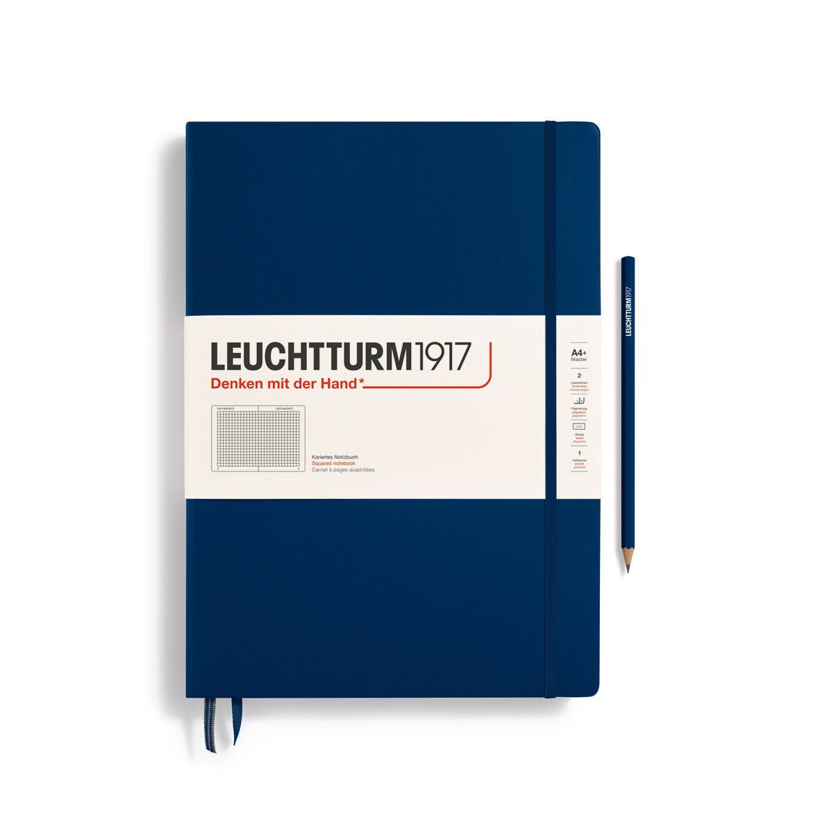 Carnet LEUCHTTURM1917 Classic - A4+ - Hardcover - Quadrillé - Marine - 4004117553653