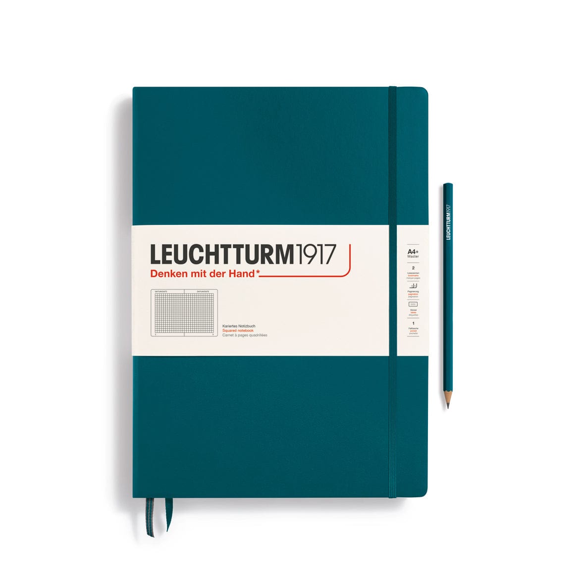 Carnet LEUCHTTURM1917 Classic - A4+ - Hardcover - Quadrillé - Pacific Green - 4004117610660