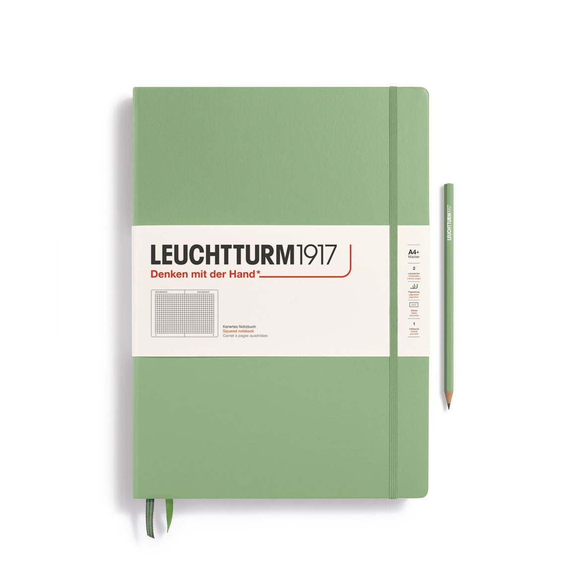 Carnet LEUCHTTURM1917 Classic - A4+ - Hardcover - Quadrillé - Sage - 