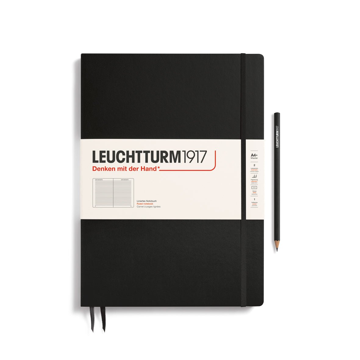 Carnet LEUCHTTURM1917 Classic - A4+ Slim - Hardcover - Ligné - Black - 4004117328152