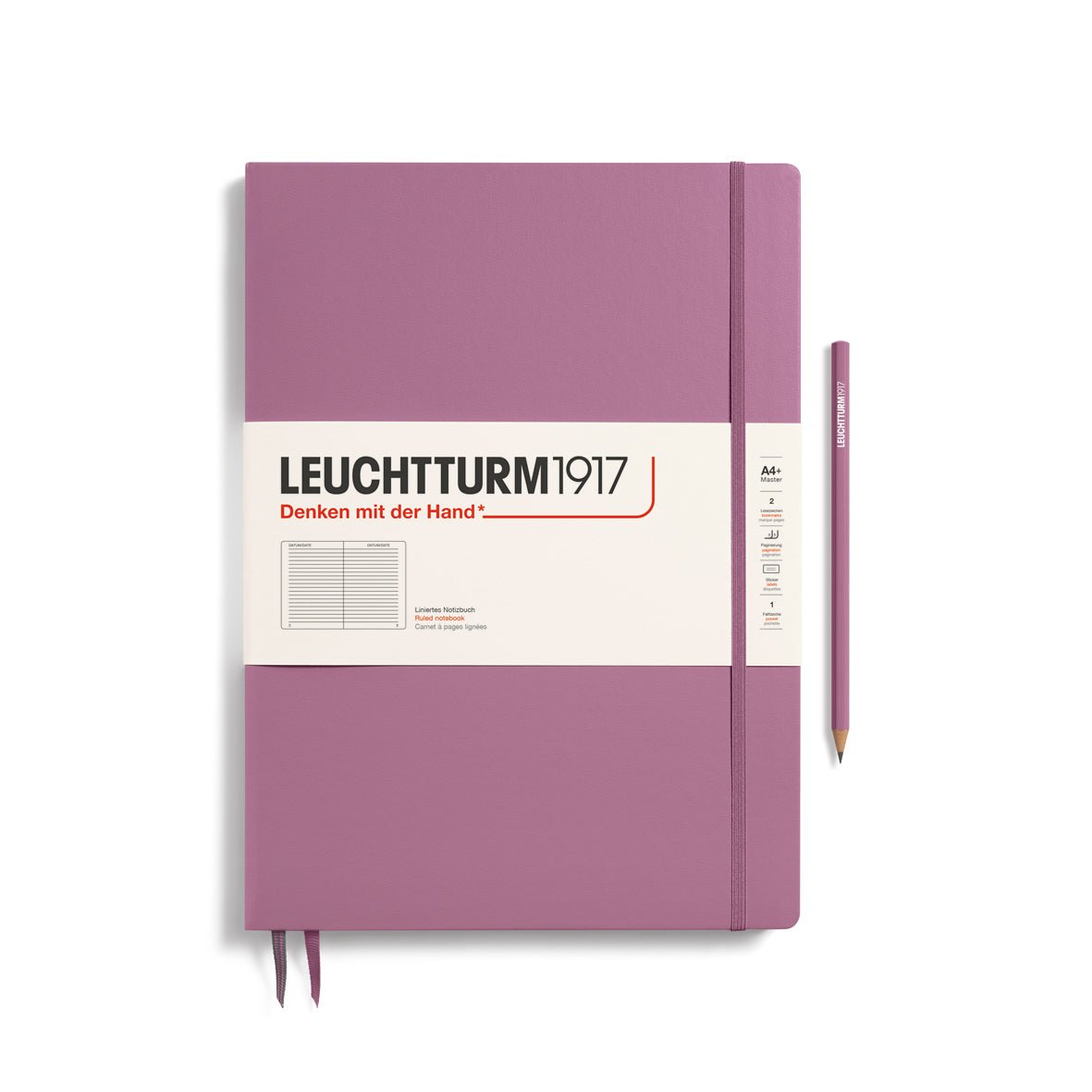 Carnet LEUCHTTURM1917 Classic - A4+ Slim - Hardcover - Ligné - Dusty Rose - 