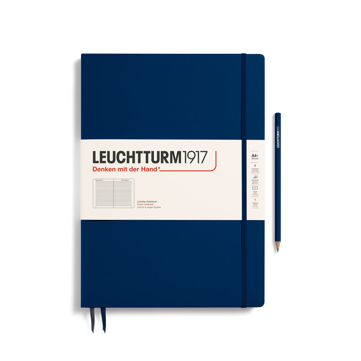 Carnet LEUCHTTURM1917 Classic - A4+ Slim - Hardcover - Ligné - Navy - 4004117393884