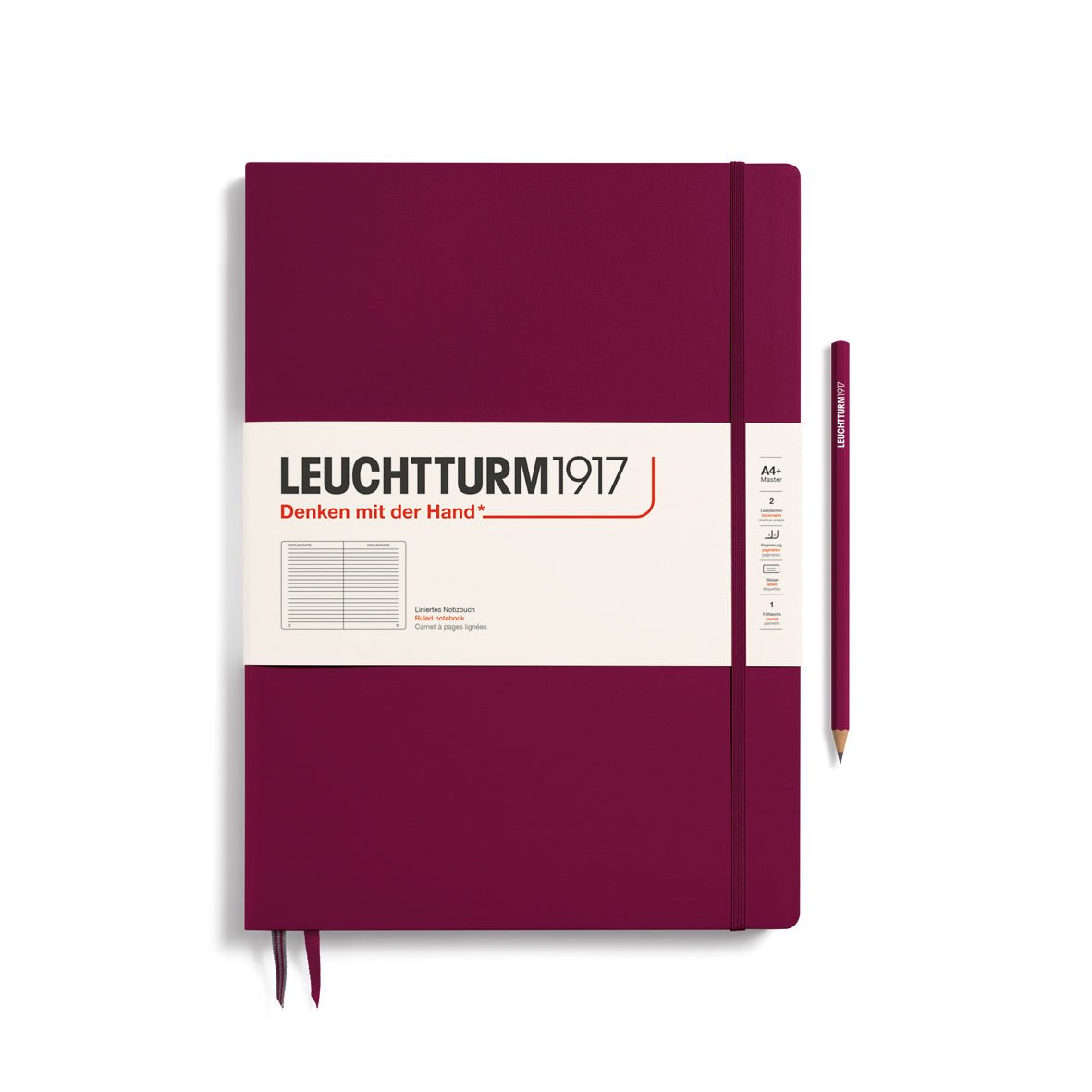 Carnet LEUCHTTURM1917 Classic - A4+ Slim - Hardcover - Ligné - Port Red - 4004117552793