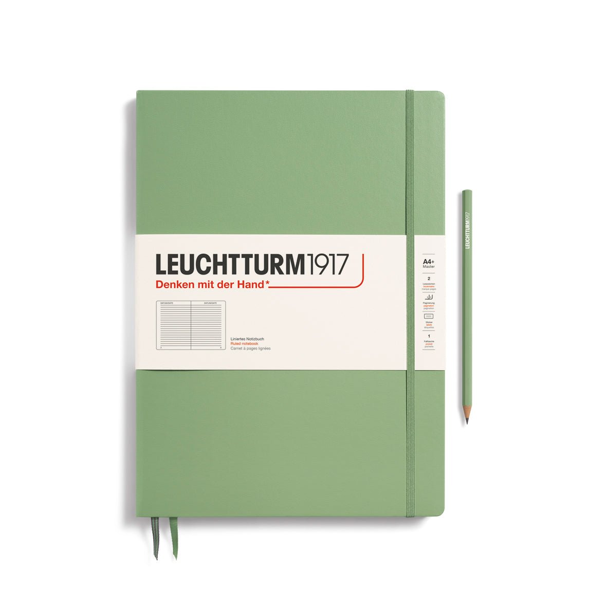 Carnet LEUCHTTURM1917 Classic - A4+ Slim - Hardcover - Ligné - Sage - 4004117593079