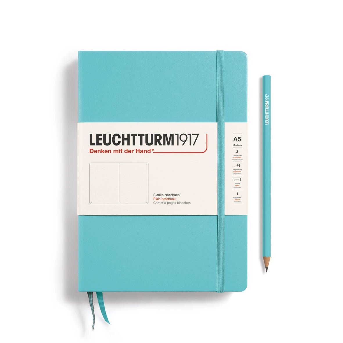 Carnet LEUCHTTURM1917 Classic - A5 - Hardcover - Ligné - Aquamarine - 4004117588020