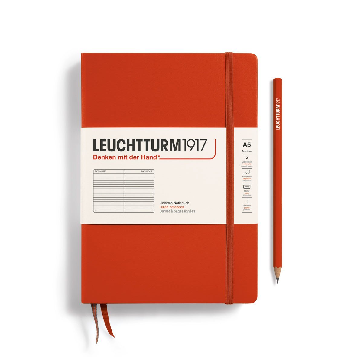 Carnet LEUCHTTURM1917 Classic - A5 - Hardcover - Ligné - Fox Red - 4004117625909