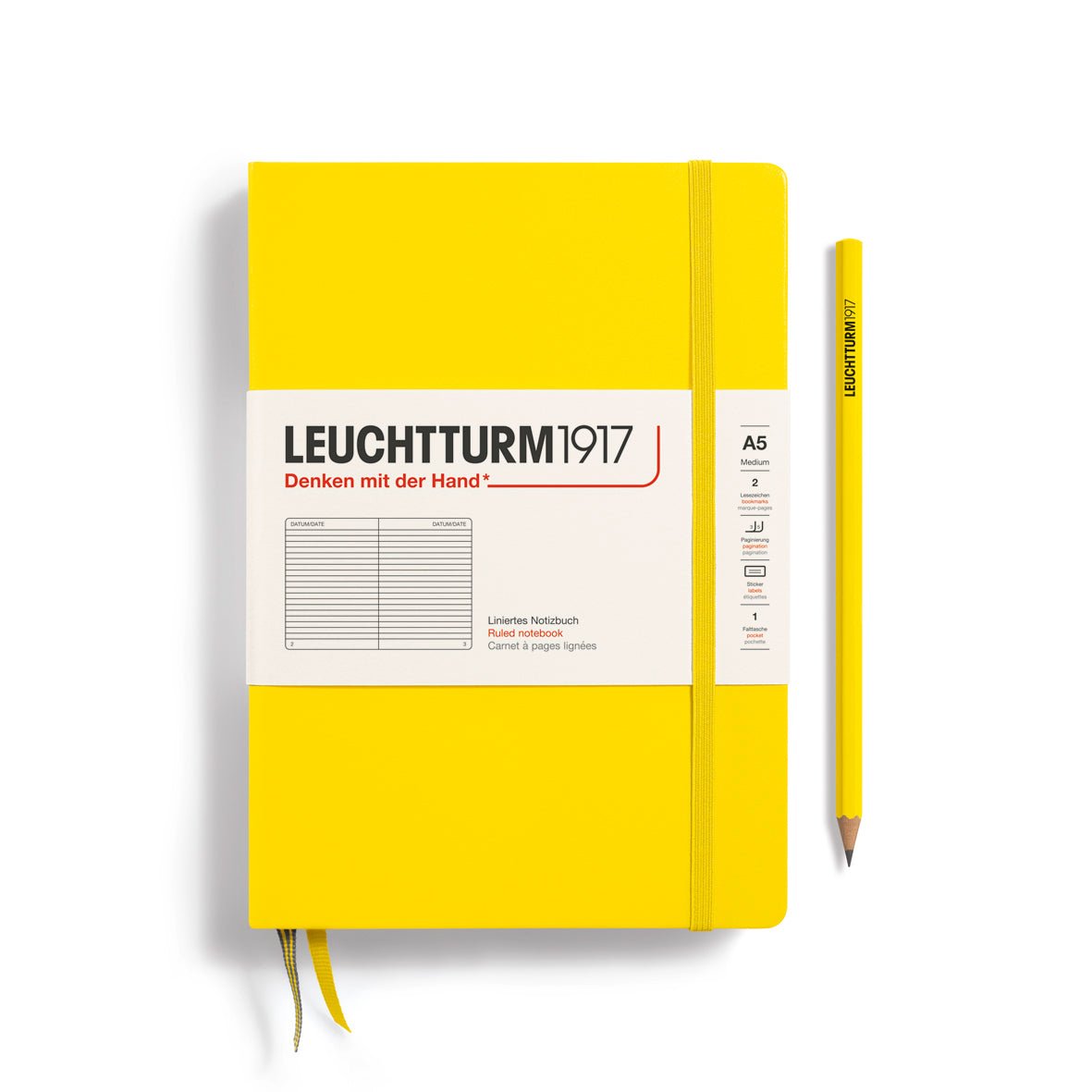 Carnet LEUCHTTURM1917 Classic - A5 - Hardcover - Ligné - Lemon - 4004117424854