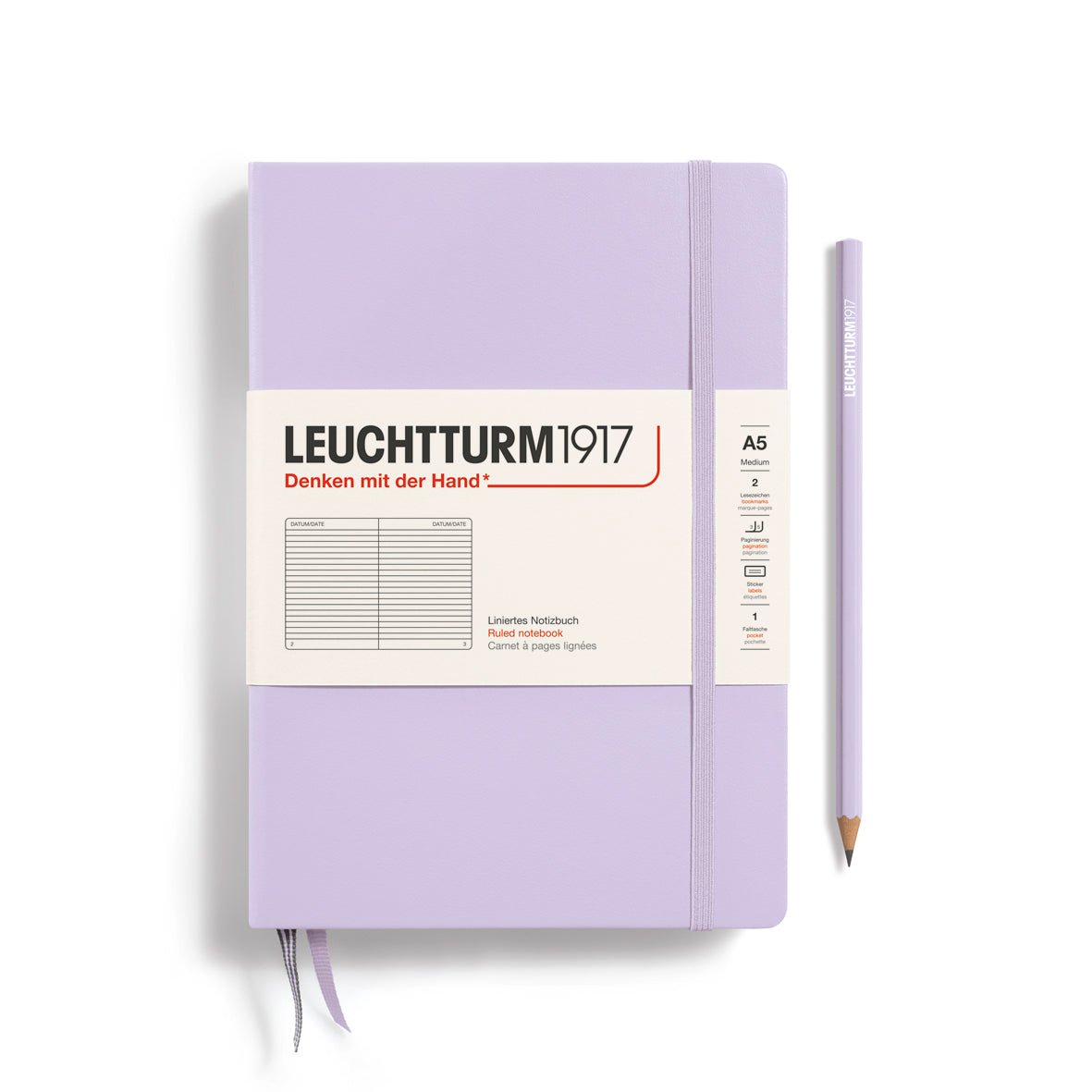 Carnet LEUCHTTURM1917 Classic - A5 - Hardcover - Ligné - Lilac - 4004117609312