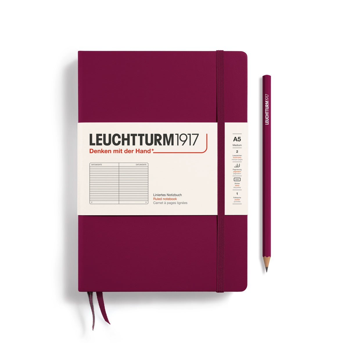 Carnet LEUCHTTURM1917 Classic - A5 - Hardcover - Ligné - Port Red - 4004117551864