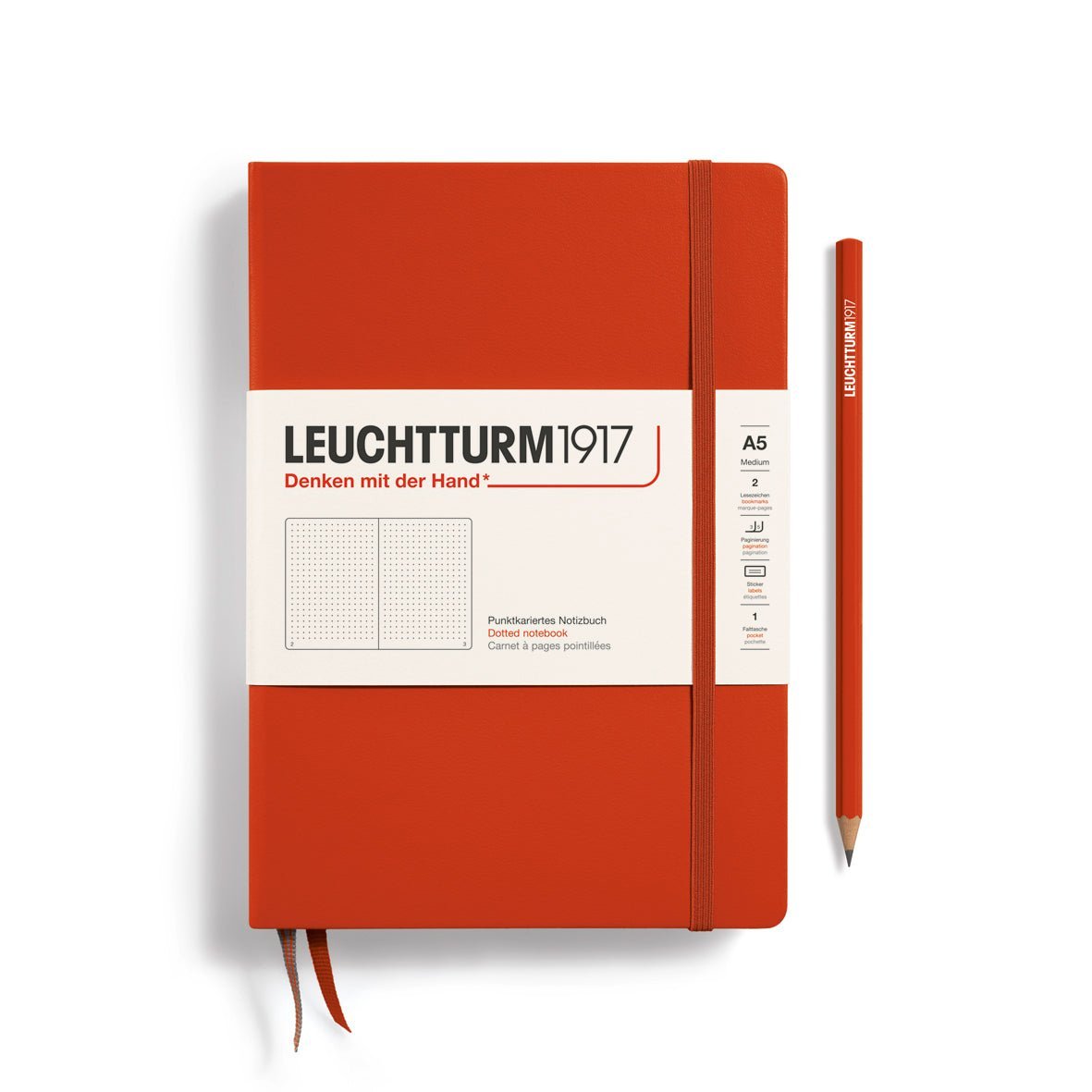 Carnet LEUCHTTURM1917 Classic - A5 - Hardcover - Pointillé - Fox Red - 4004117625893