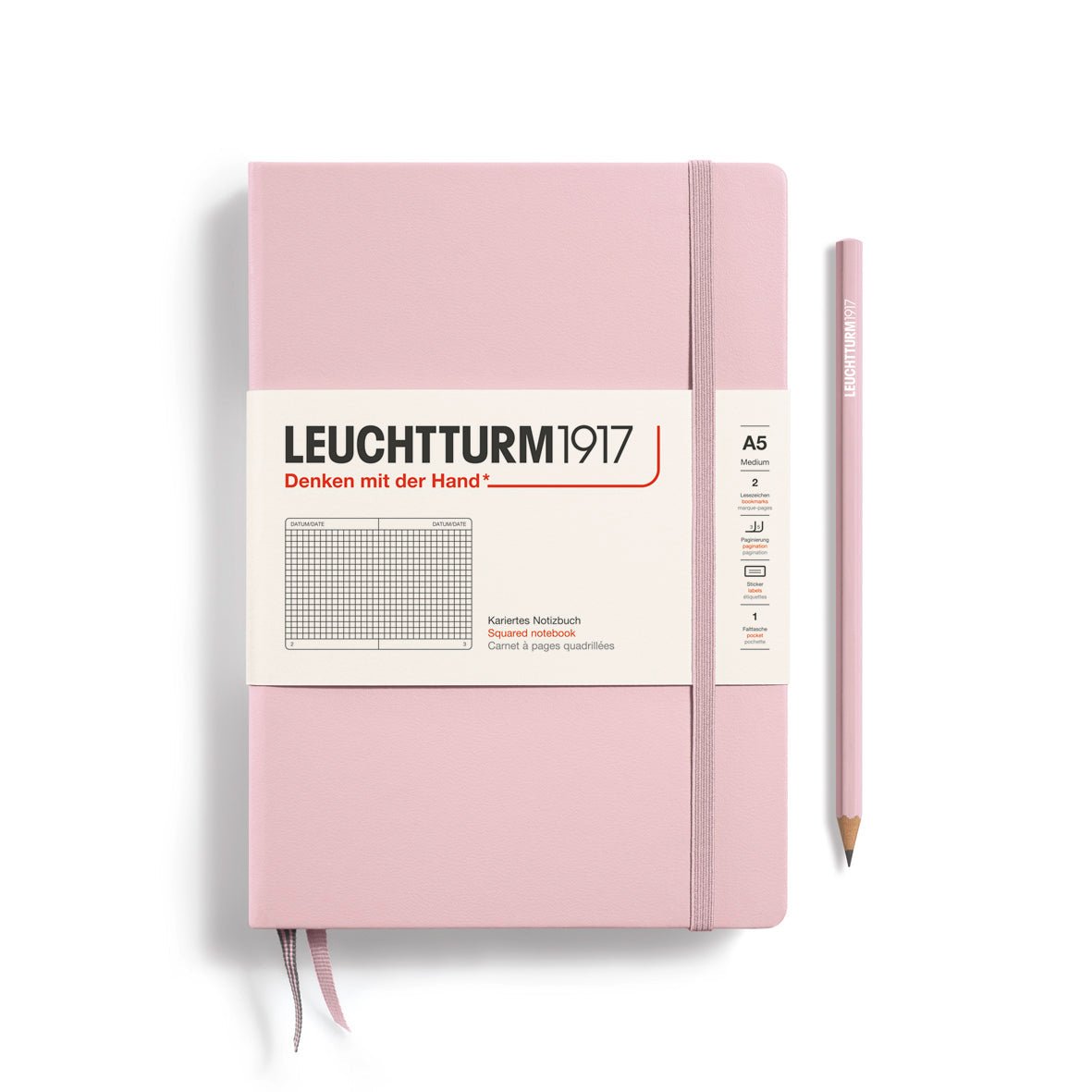 Carnet LEUCHTTURM1917 Classic - A5 - Hardcover - Quadrillé - Powder - 4004117569913