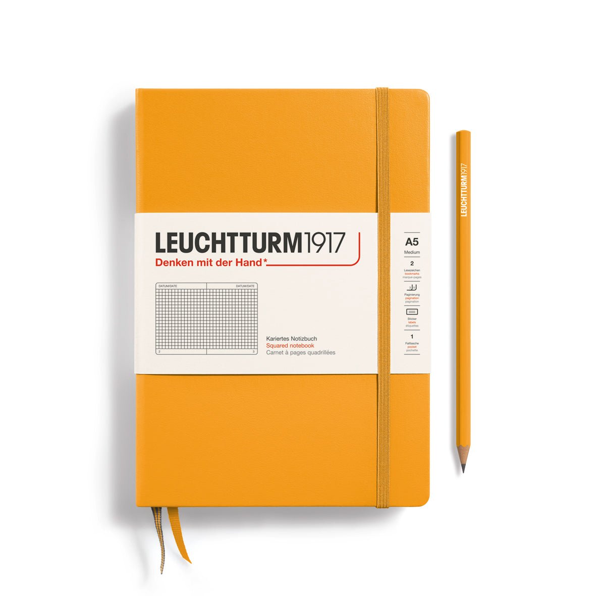 Carnet LEUCHTTURM1917 Classic - A5 - Hardcover - Quadrillé - Rising Sun - 4004117587993