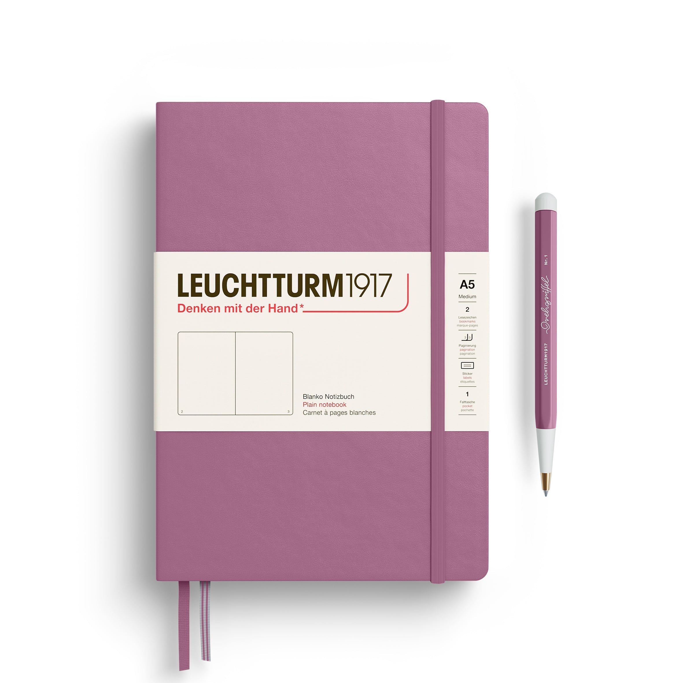 Carnet LEUCHTTURM1917 Classic - A5 - Hardcover - Uni - Dusty Rose - 4004117661235