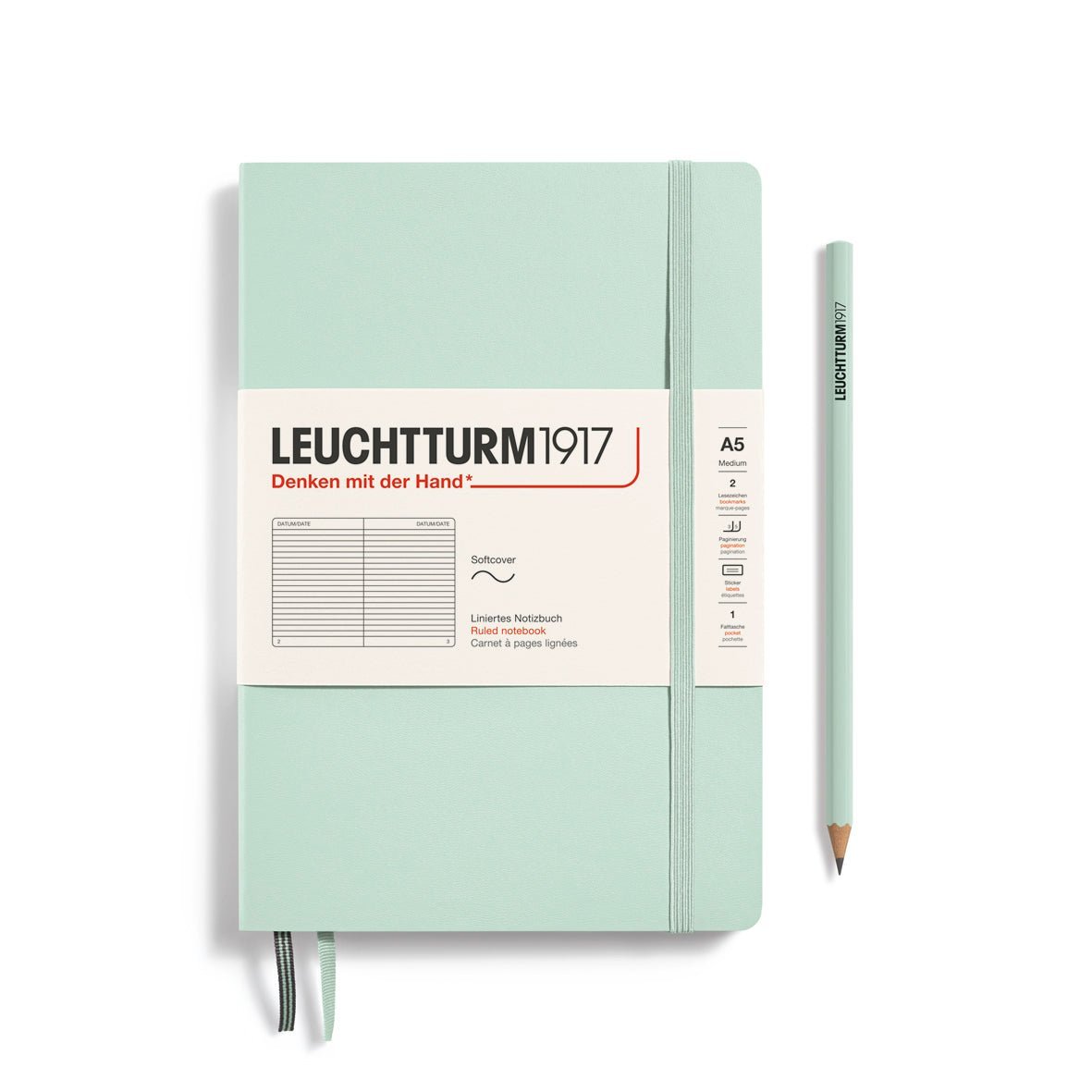 Carnet LEUCHTTURM1917 Classic - A5 - Softcover - Ligné - Mint Green - 4004117626111