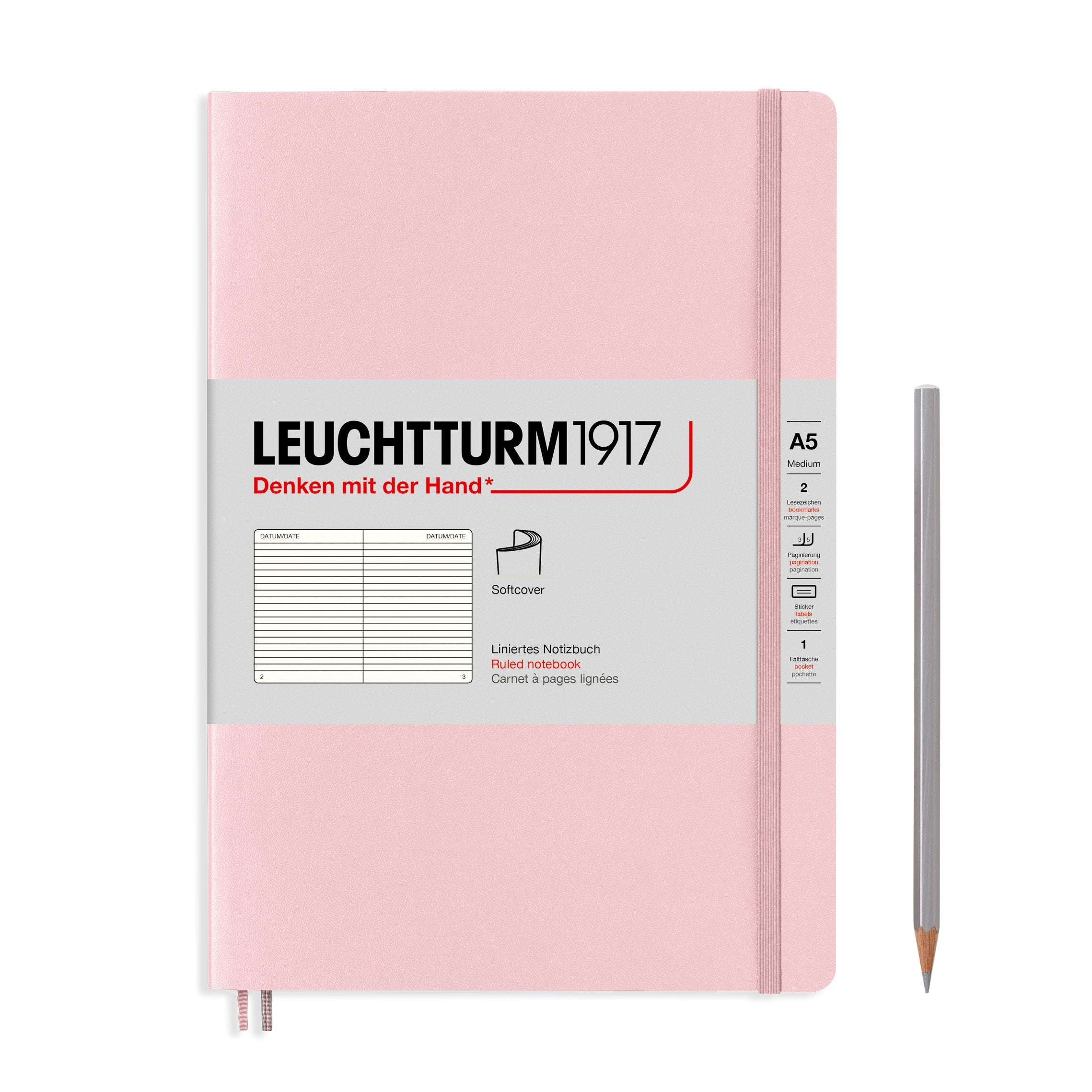 Carnet LEUCHTTURM1917 Classic - A5 - Softcover - Ligné - Powder - 4004117569821