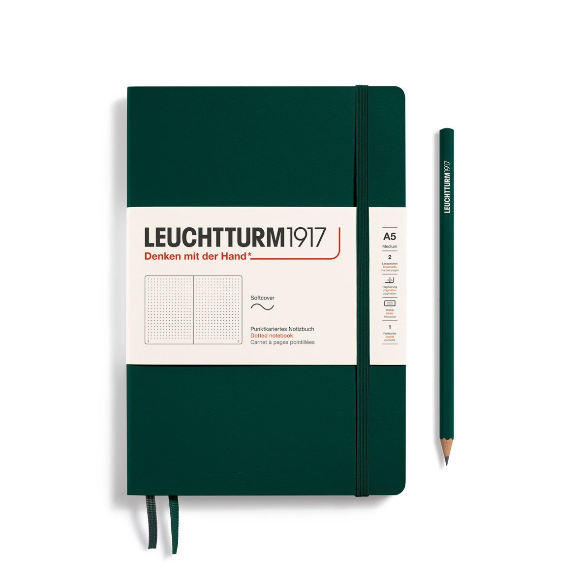 Carnet LEUCHTTURM1917 Classic - A5 - Softcover - Pointillé - Forest Green - 4004117626074