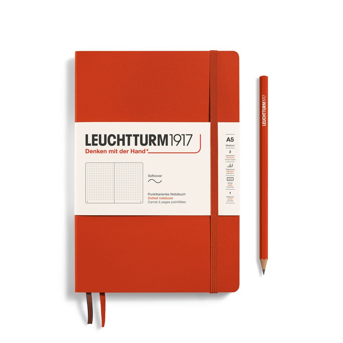 Carnet LEUCHTTURM1917 Classic - A5 - Softcover - Pointillé - Fox Red - 4004117626043