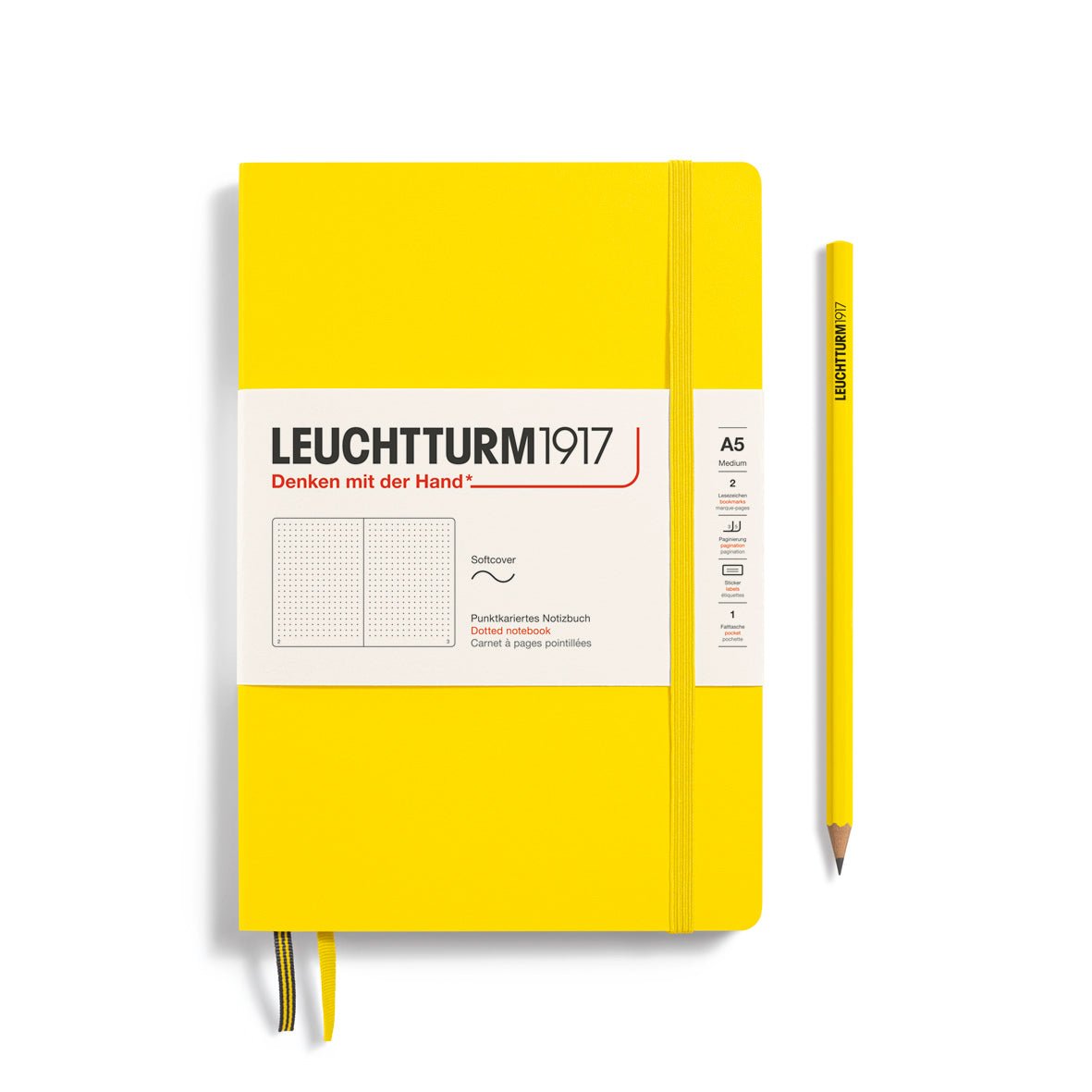 Carnet LEUCHTTURM1917 Classic - A5 - Softcover - Pointillé - Lemon - 4004117582998