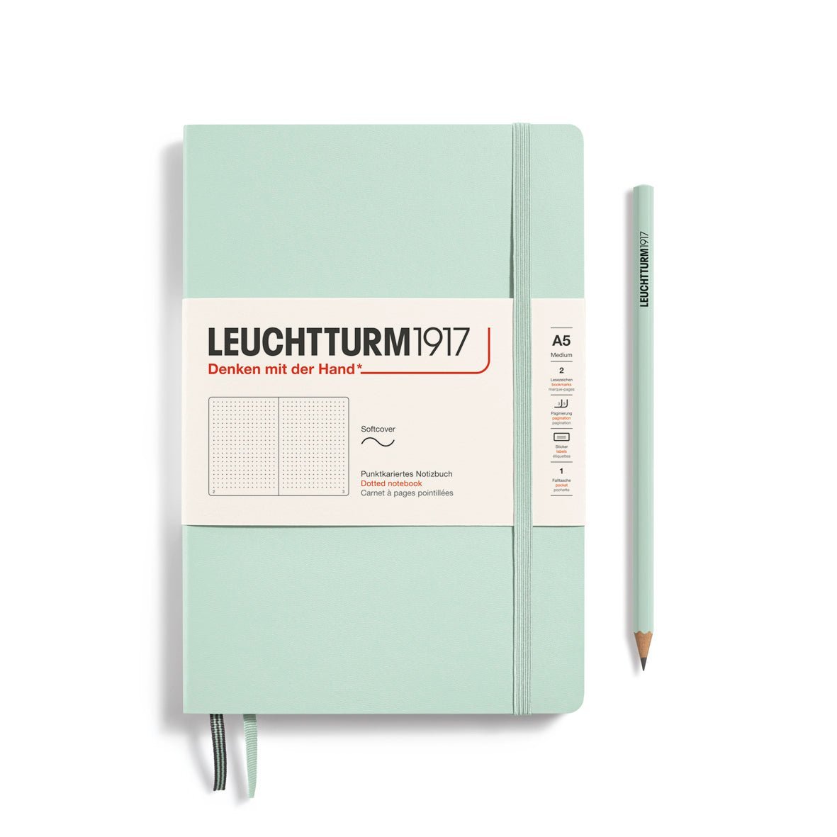 Carnet LEUCHTTURM1917 Classic - A5 - Softcover - Pointillé - Mint Green - 4004117626104