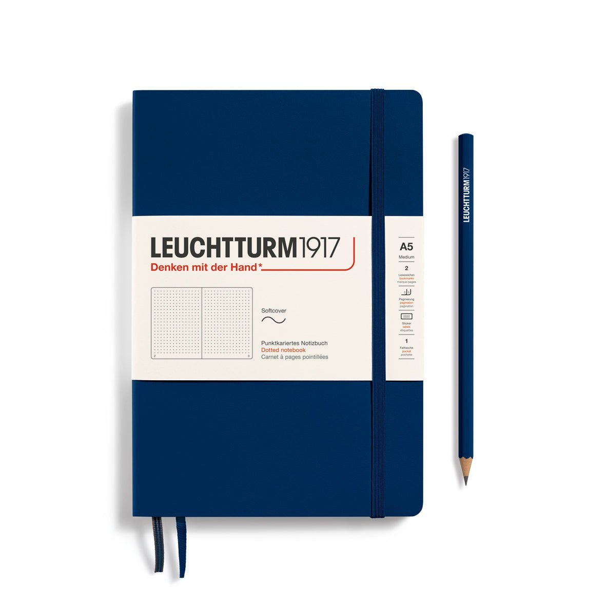 Carnet LEUCHTTURM1917 Classic - A5 - Softcover - Pointillé - Navy - 4004117583032