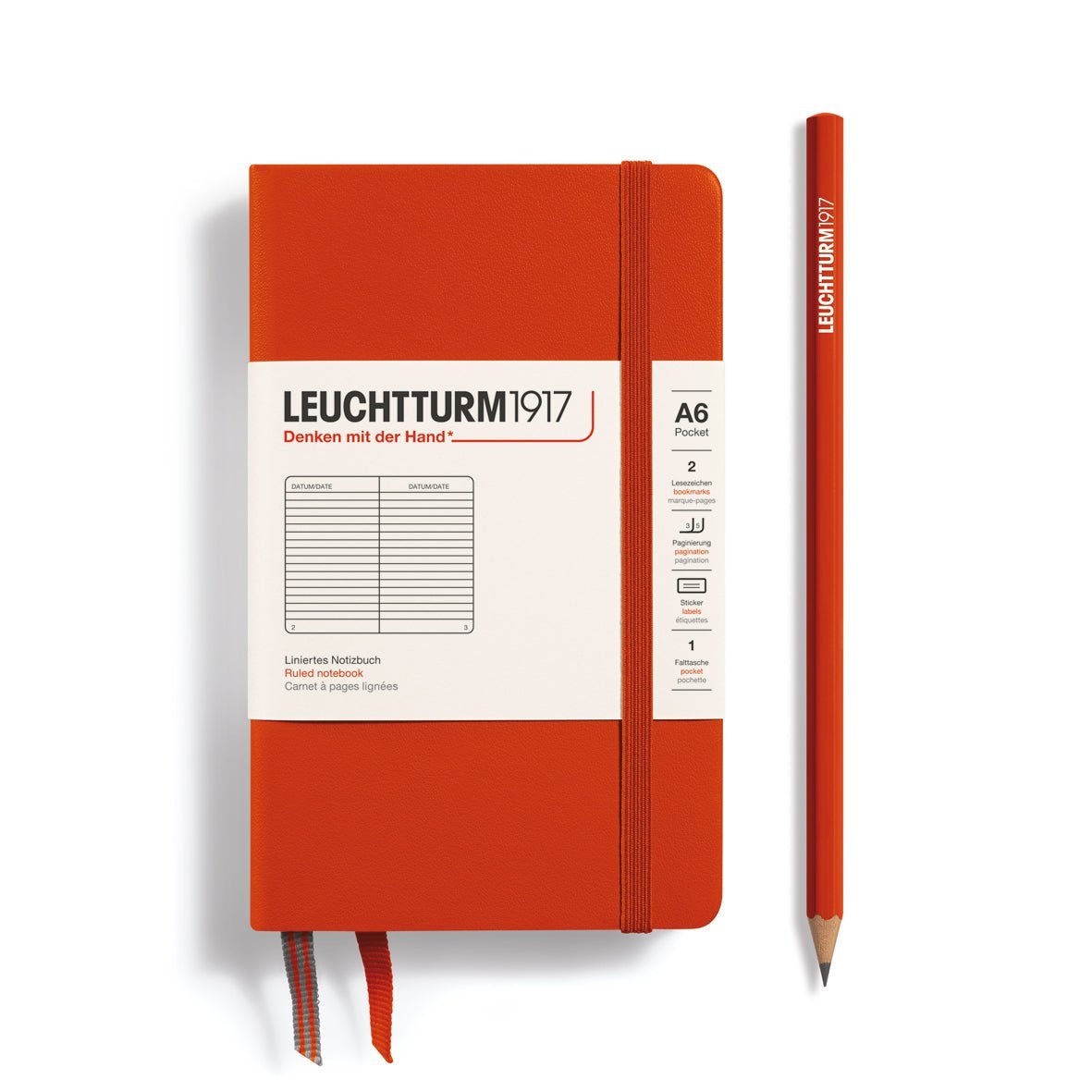 Carnet LEUCHTTURM1917 Classic - A6 - Hardcover - Ligné - Fox Red - 4004117647833