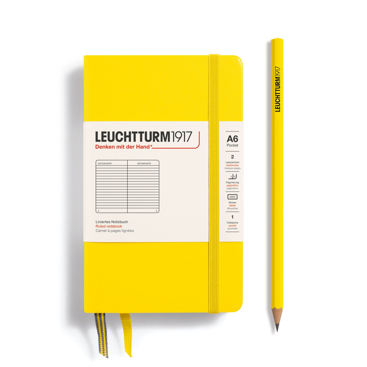 Carnet LEUCHTTURM1917 Classic - A6 - Hardcover - Ligné - Lemon - 4004117424816