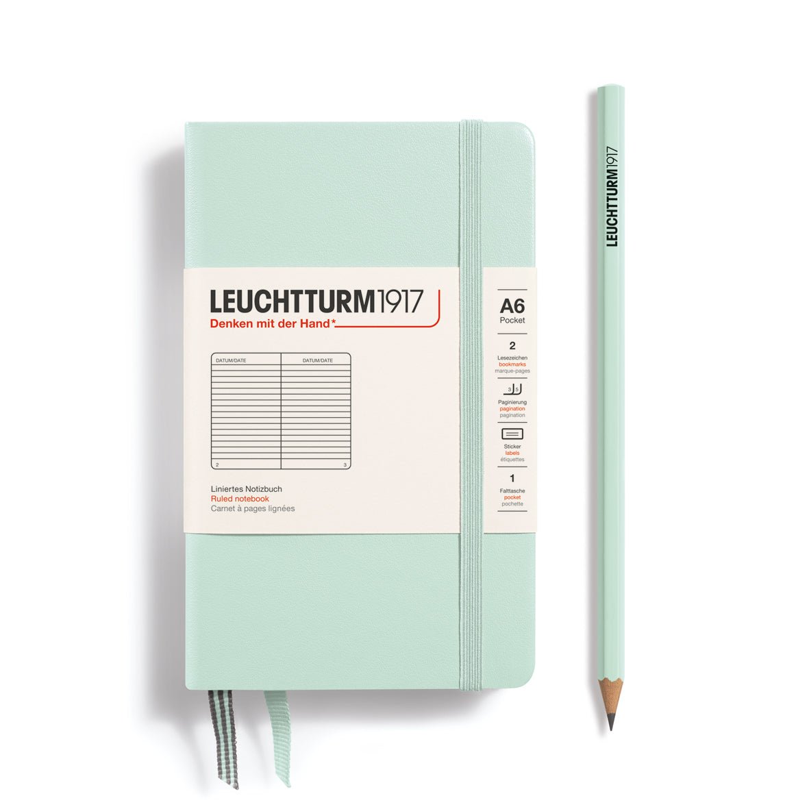 Carnet LEUCHTTURM1917 Classic - A6 - Hardcover - Ligné - Mint Green - 