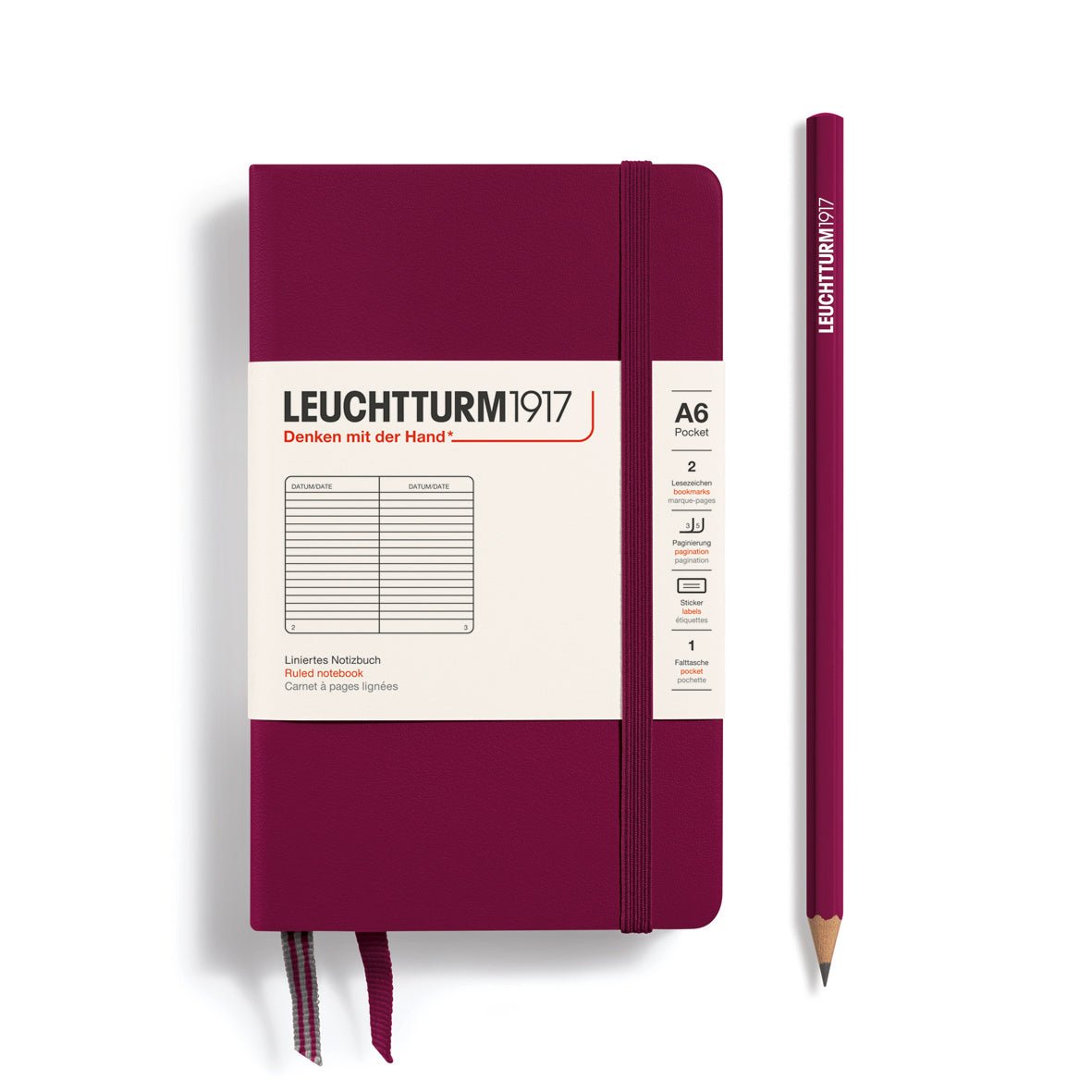 Carnet LEUCHTTURM1917 Classic - A6 - Hardcover - Ligné - Port Red - 4004117551949