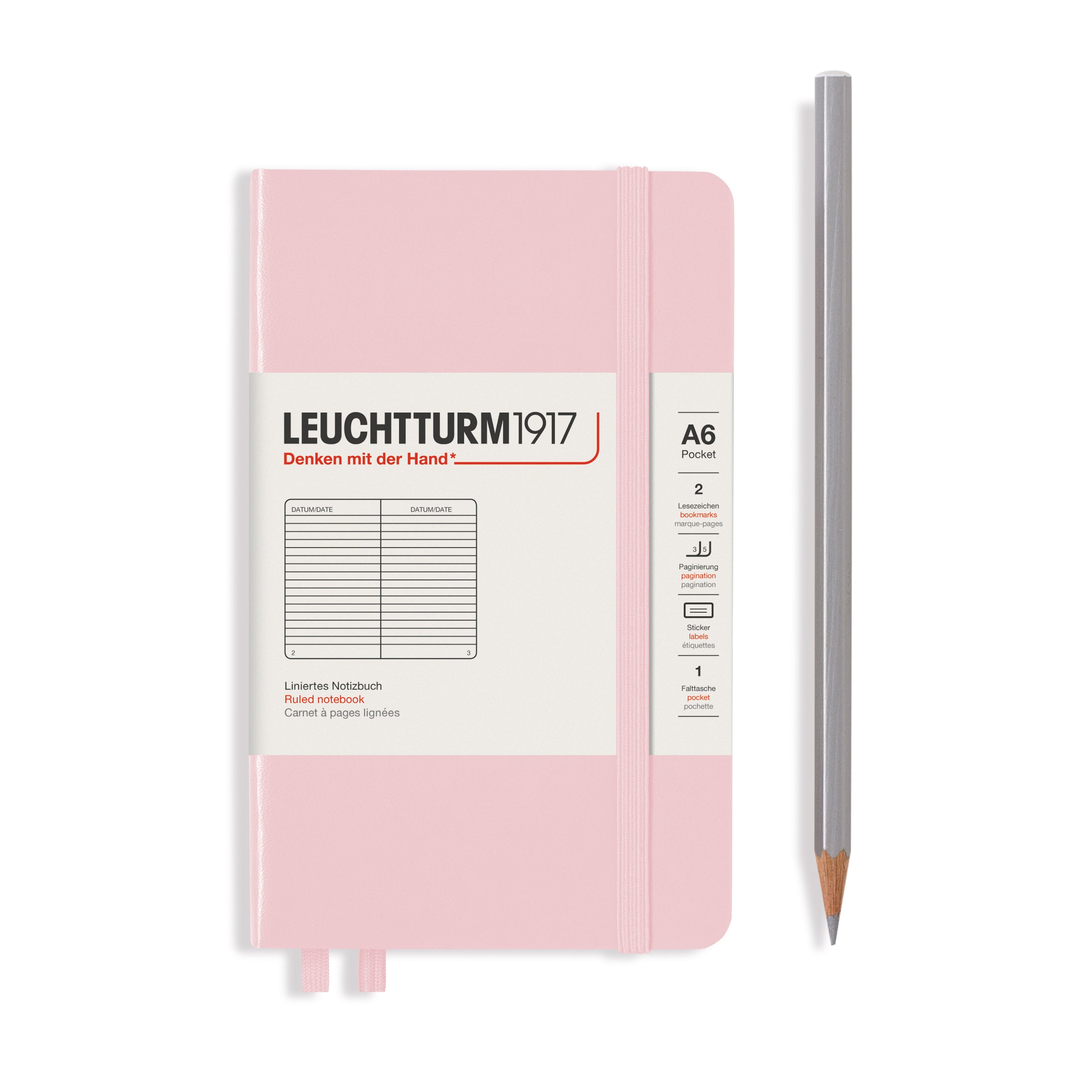 Carnet LEUCHTTURM1917 Classic - A6 - Hardcover - Ligné - Powder - 4004117593383