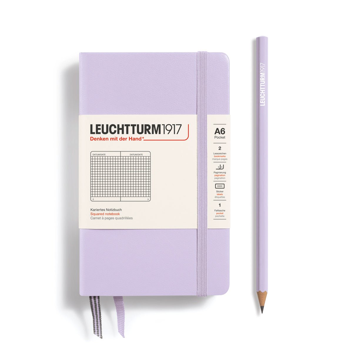 Carnet LEUCHTTURM1917 Classic - A6 - Hardcover - Quadrillé - Lilac - 4004117632723