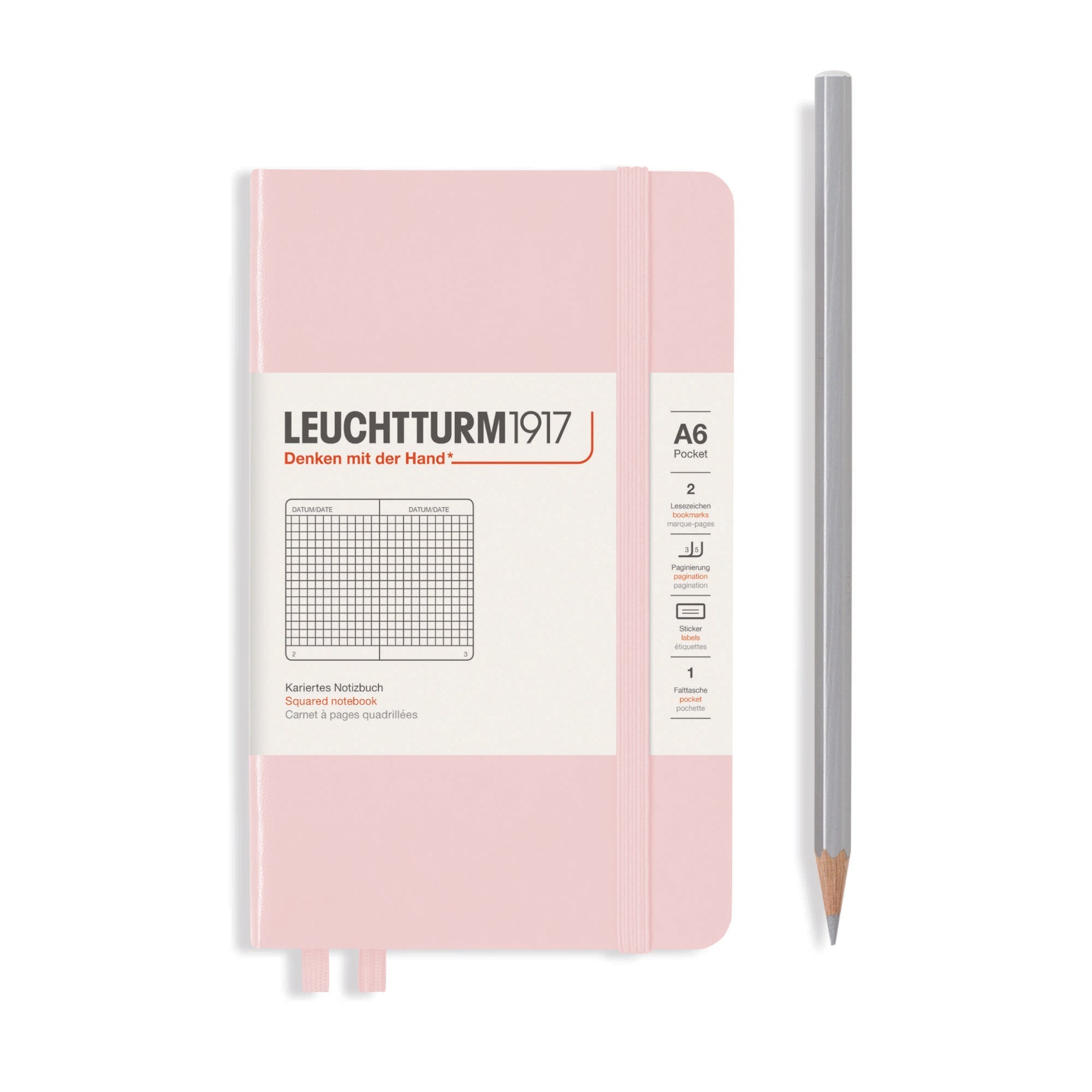 Carnet LEUCHTTURM1917 Classic - A6 - Hardcover - Quadrillé - Powder - 4004117593390