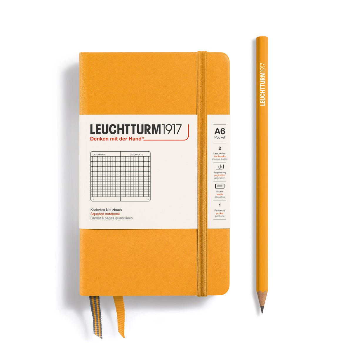 Carnet LEUCHTTURM1917 Classic - A6 - Hardcover - Quadrillé - Rising Sun - 4004117610707