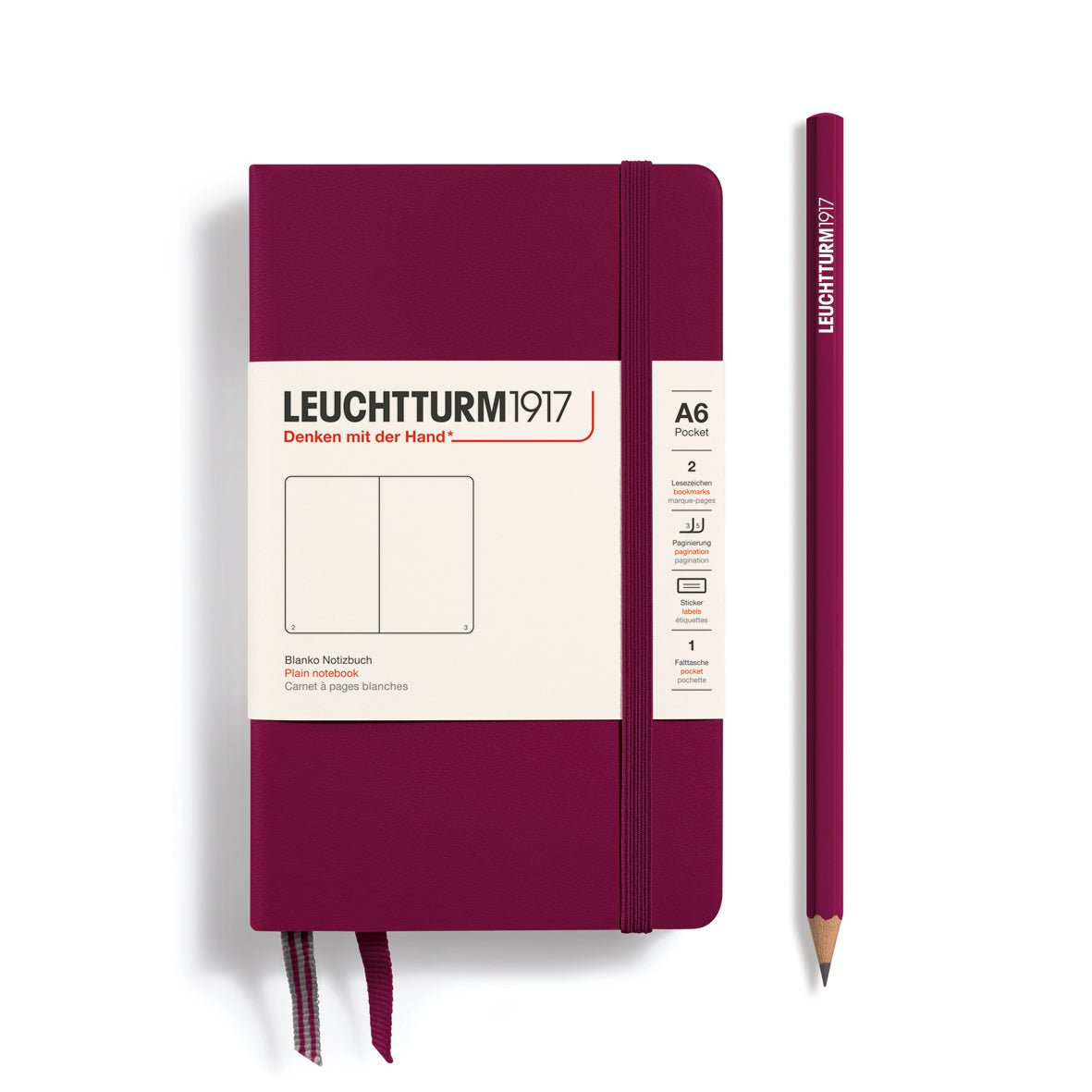 Carnet LEUCHTTURM1917 Classic - A6 - Hardcover - Uni - Port Red - 4004117552182