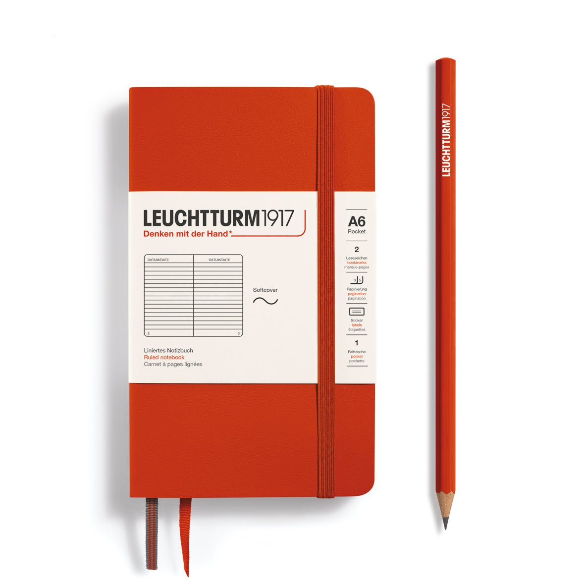 Carnet LEUCHTTURM1917 Classic - A6 - Softcover - Ligné - Fox Red - 