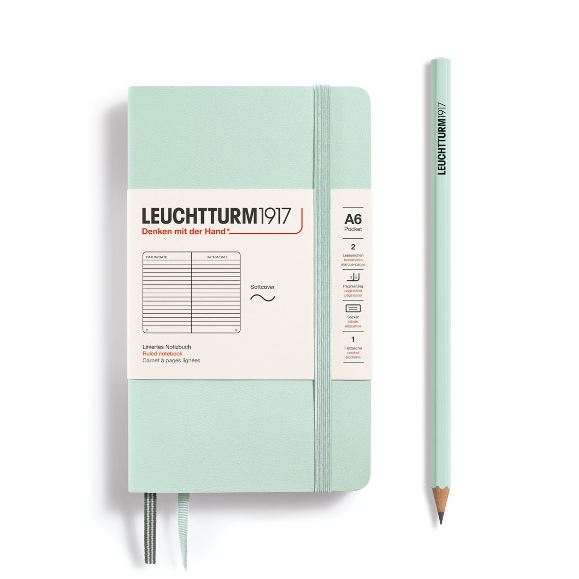 Carnet LEUCHTTURM1917 Classic - A6 - Softcover - Ligné - Mint Green - 4004117648199