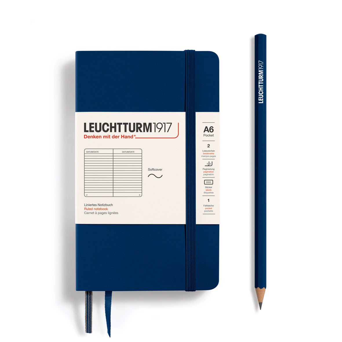 Carnet LEUCHTTURM1917 Classic - A6 - Softcover - Ligné - Navy - 4004117468360