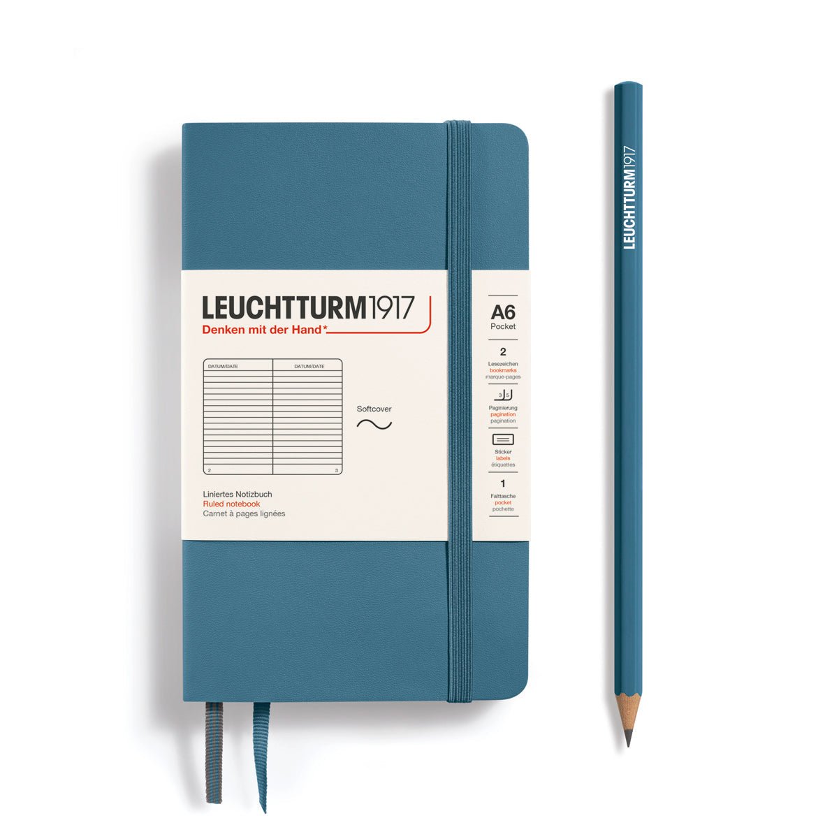 Carnet LEUCHTTURM1917 Classic - A6 - Softcover - Ligné - Stone Blue - 4004117610929