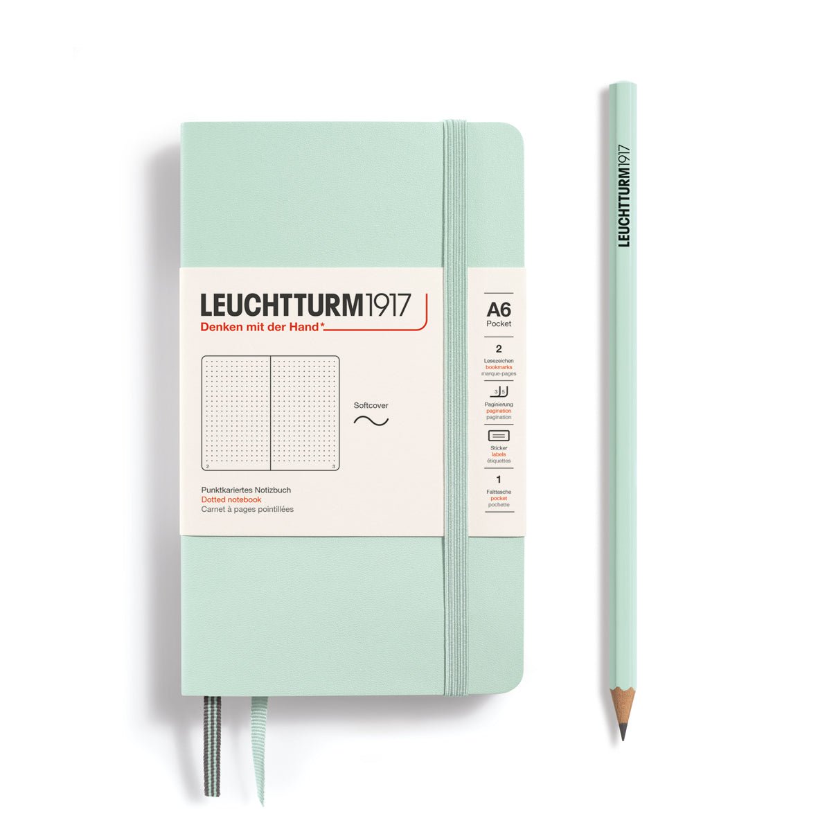 Carnet LEUCHTTURM1917 Classic - A6 - Softcover - Pointillé - Mint Green - 4004117648182