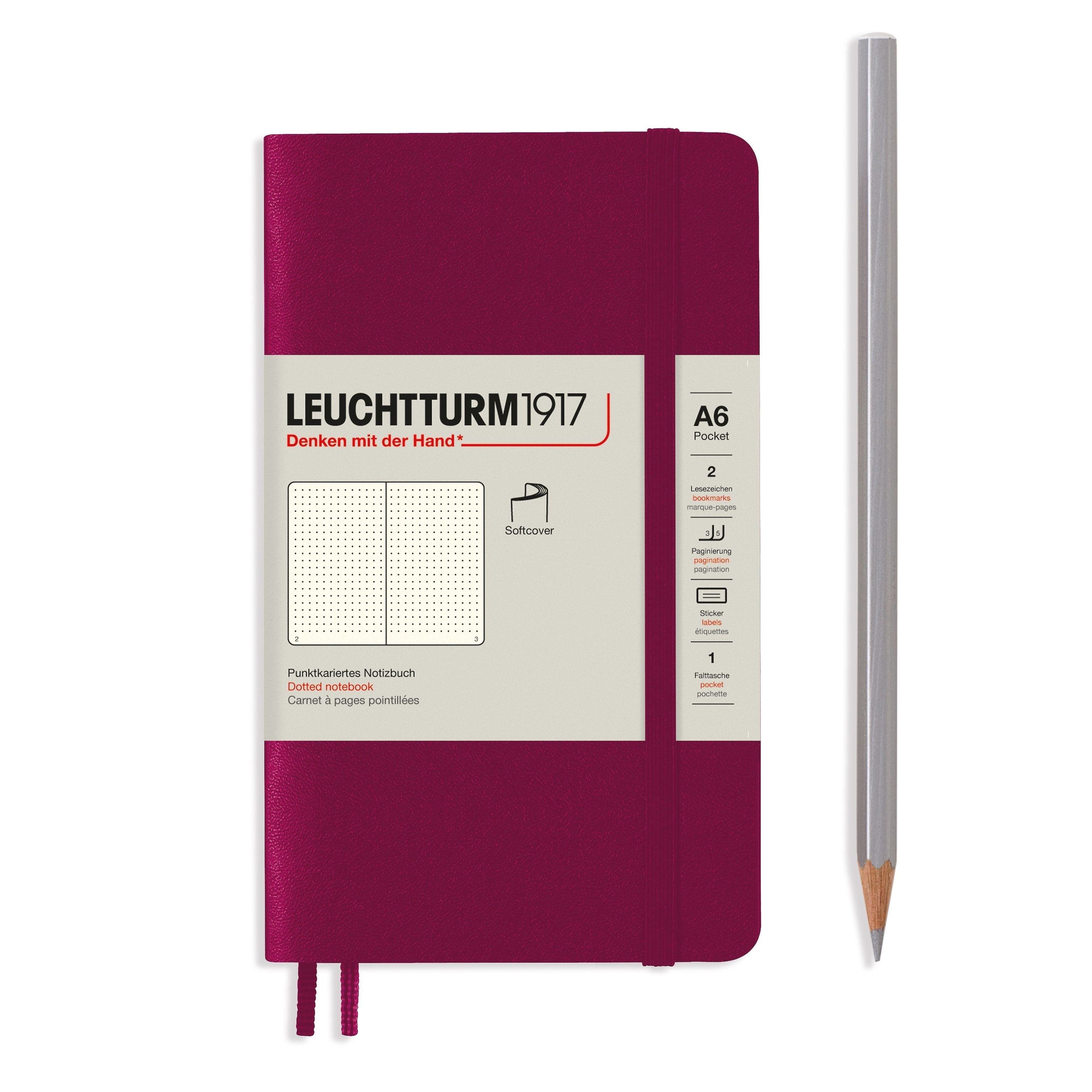 Carnet LEUCHTTURM1917 Classic - A6 - Softcover - Pointillé - Port Red - 4004117583056