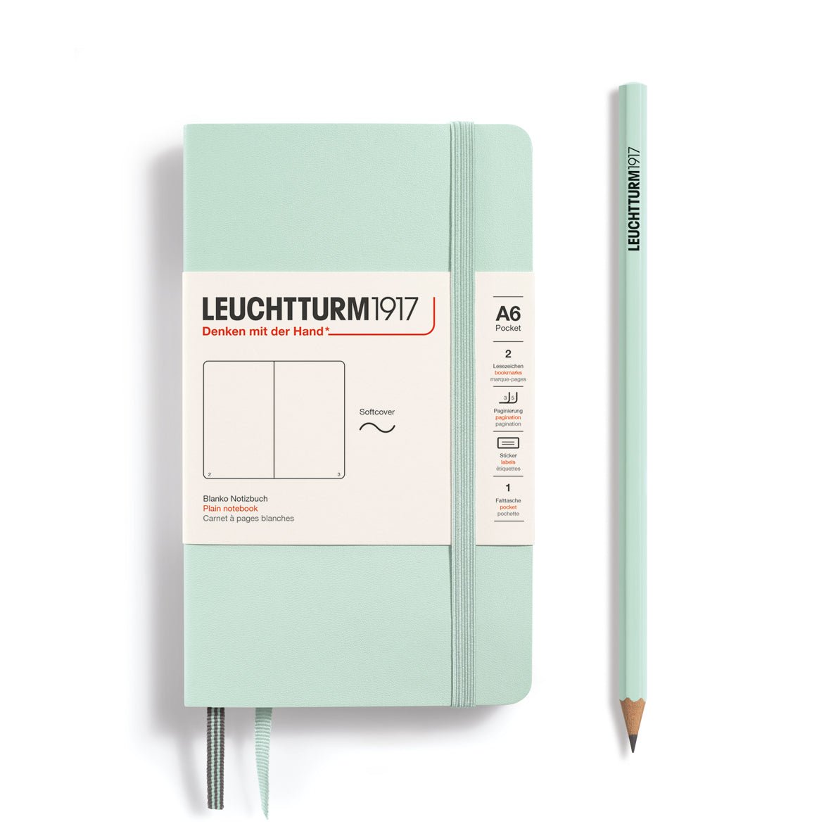 Carnet LEUCHTTURM1917 Classic - A6 - Softcover - Uni - Mint Green - 4004117648175