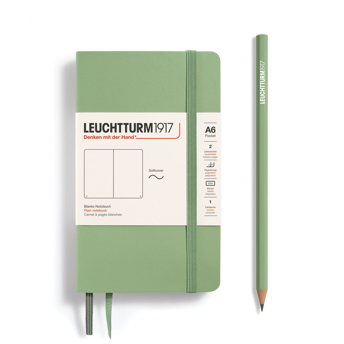 Carnet LEUCHTTURM1917 Classic - A6 - Softcover - Uni - Sage - 4004117593536