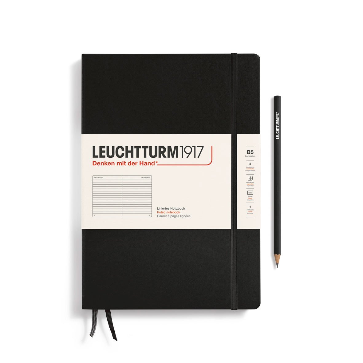 Carnet LEUCHTTURM1917 Classic - B5 - Hardcover - Ligné - Black - 4004117616181